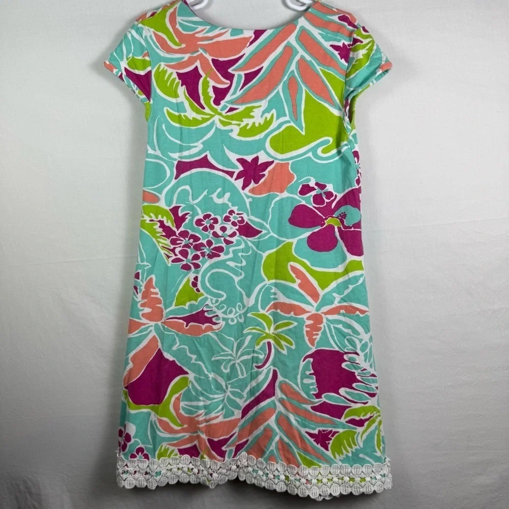 Peaches 'n Cream Floral Multicolor Dress with Lace Girls Size 8